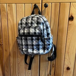 Vera Bradley Black and Gray Backpack with Textured Fabric